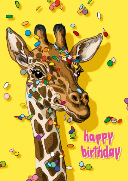 IL0464 Tina Giraffe illi Postkarte Nürnberg Geburtstag