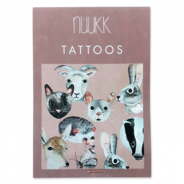 Bio Tattoo - Tierfreunde Hase Igel Maus Katze Igel Schmetterling Reh Dachs Ziege nuukk