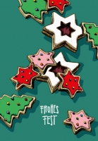 ILX9012 Bisko Plätzchen Frohes Fest Weihnachten Klappkarte illi Nürnberg ILX9012 Bisko Plätzchen Frohes Fest Weihnachten Klappkarte illi Nürnberg