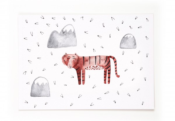 Gretas Schwester Postkarte Tiger