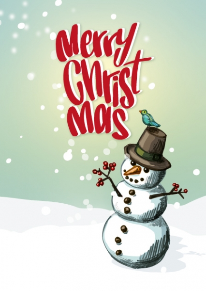 ILX0120 Schneemann Pupaz illi Postkarte Nürnberg Merry Christmas Weihnachten