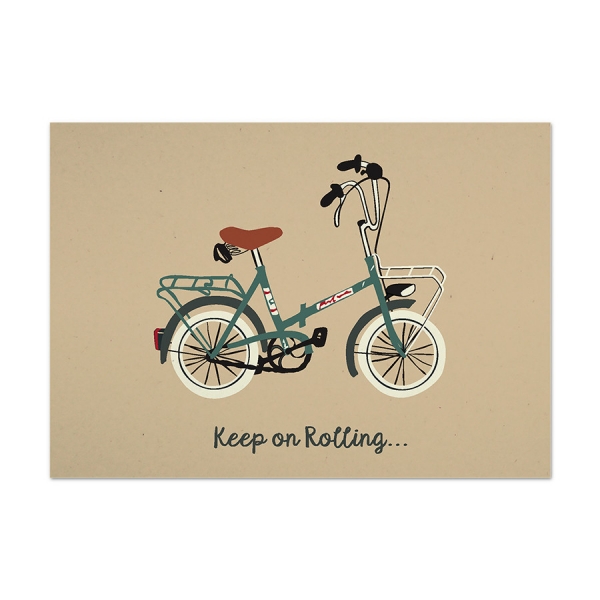 Postkarte 'Keep on Rolling...' Tell Me Berlin Fahrrad