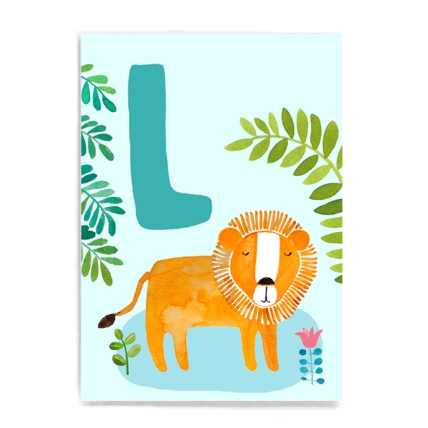 ABC-Karte - L wie Löwe / L is for Lion (deutsch/englisch) Frau Ottilie