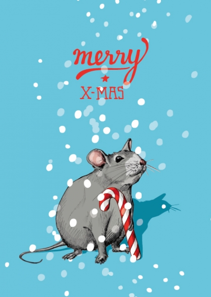 IL0229 Maus Mimo merry X-Mas Weihnachten illi Postkarte