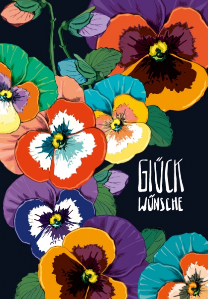 IL9057 Klappkarte illi Viola Glückwünsche Blumen